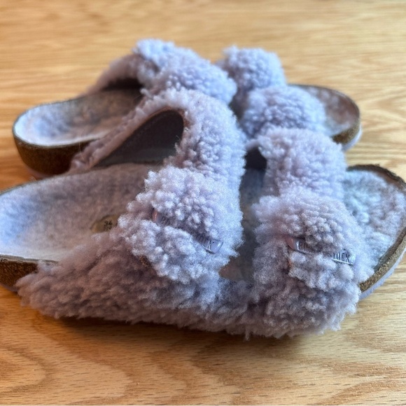 Birkenstock Arizona Teddy Shearling Fur Purple Fog EU34 - Picture 3 of 10